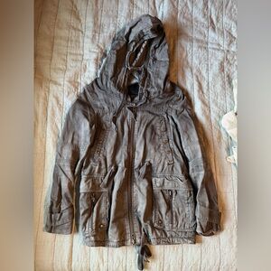 Distressed Allsaints Grey Parka